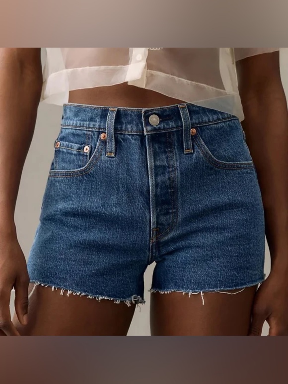 Levi’s 501 Original Denim High Rise Button Fly Cut-off Shorts Women’s Size 27